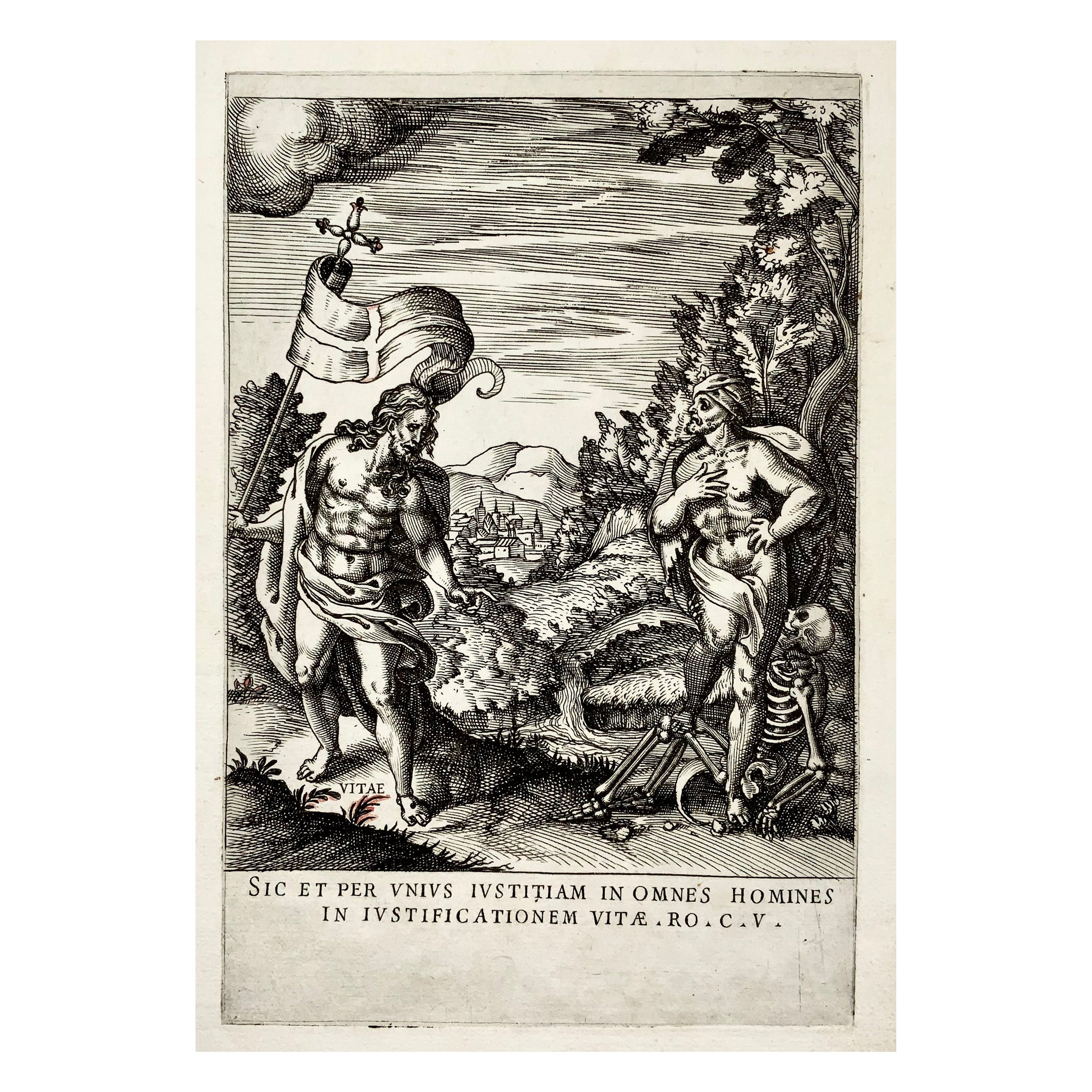 Giovanni Battista Cavalieri 'D.1597', Rare Dance of Death, Ars Moriendi For Sale