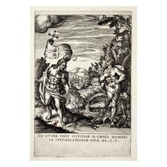 Antique Giovanni Battista Cavalieri 'D.1597', Rare Dance of Death, Ars Moriendi
