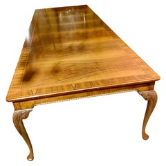 Georgian-Style Banded Walnut Dining Table