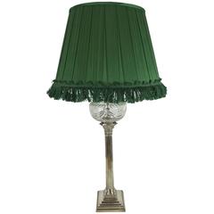 Antique Silver Plated Column Lamp