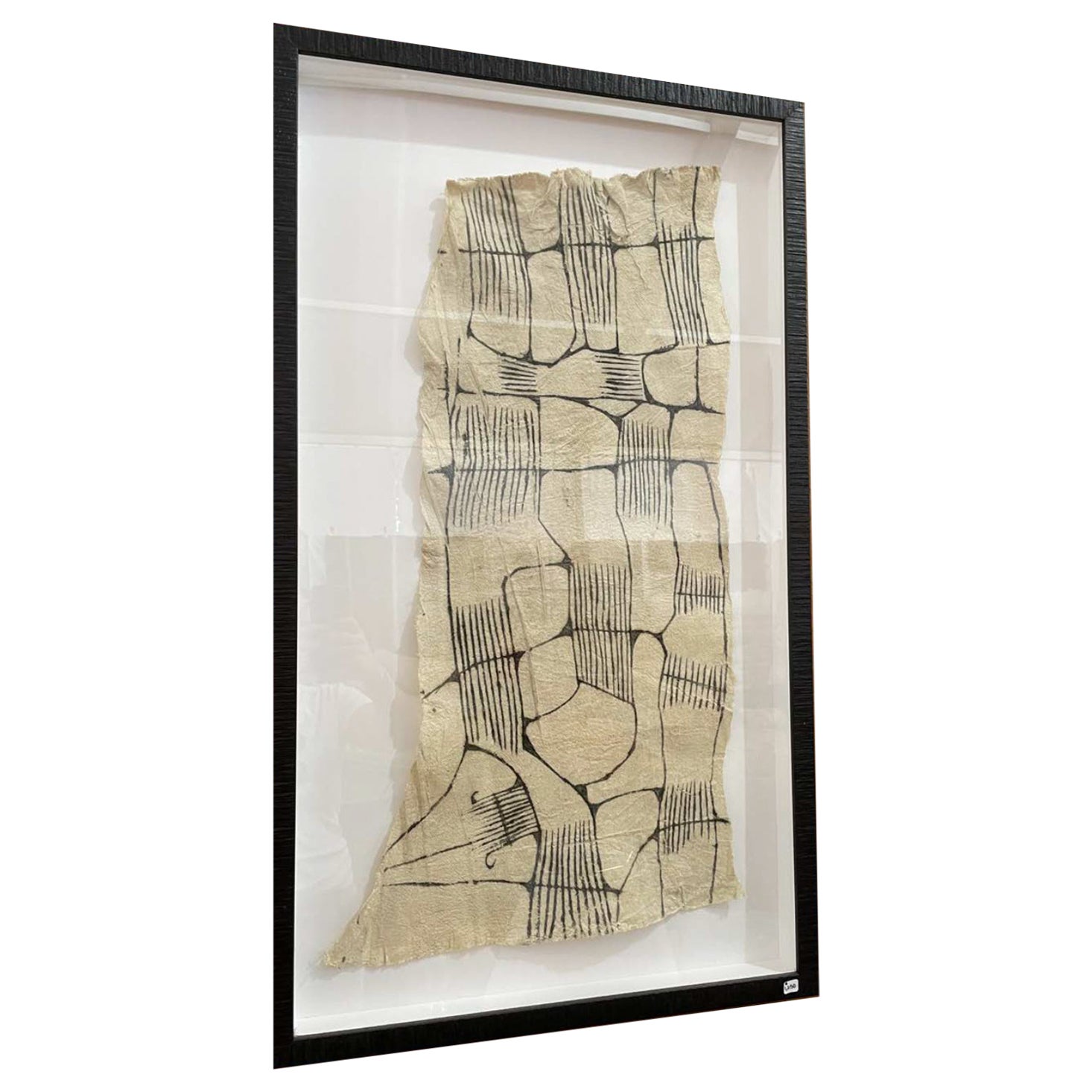 Framed African Bark Cloth