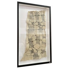 Vintage Framed African Bark Cloth