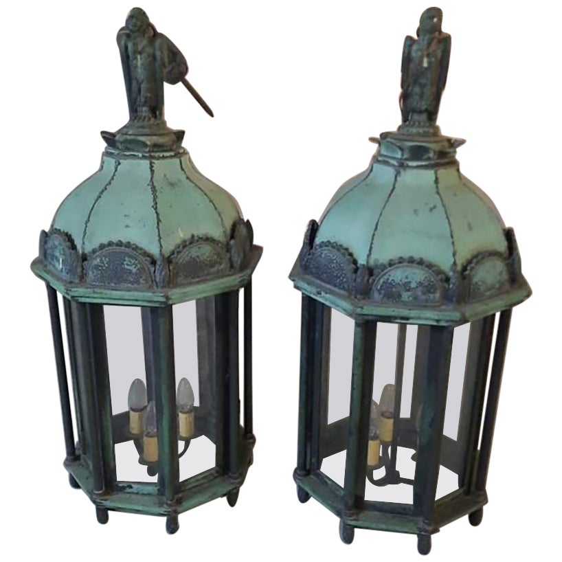 Pair of 19th Century English Lanterns For Sale