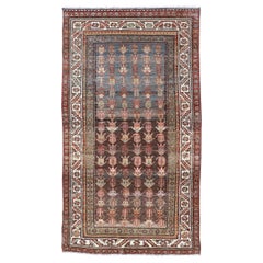 Antique Persian Hamadan Rug in Wool with All-Over Sub-Geometric Tribal Design