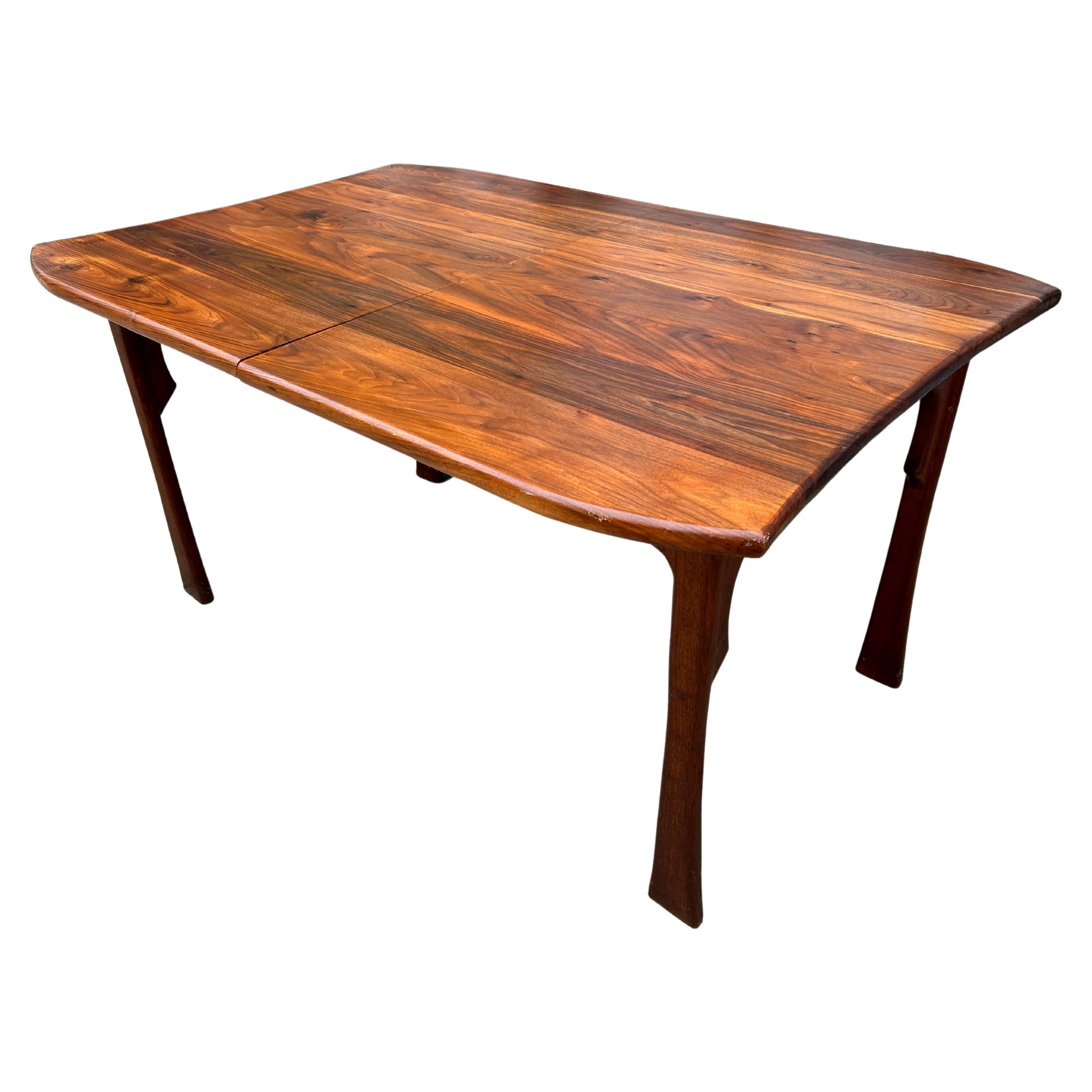American Studio Craft solid Walnut Dining Table Style of Wharton Esherick For Sale