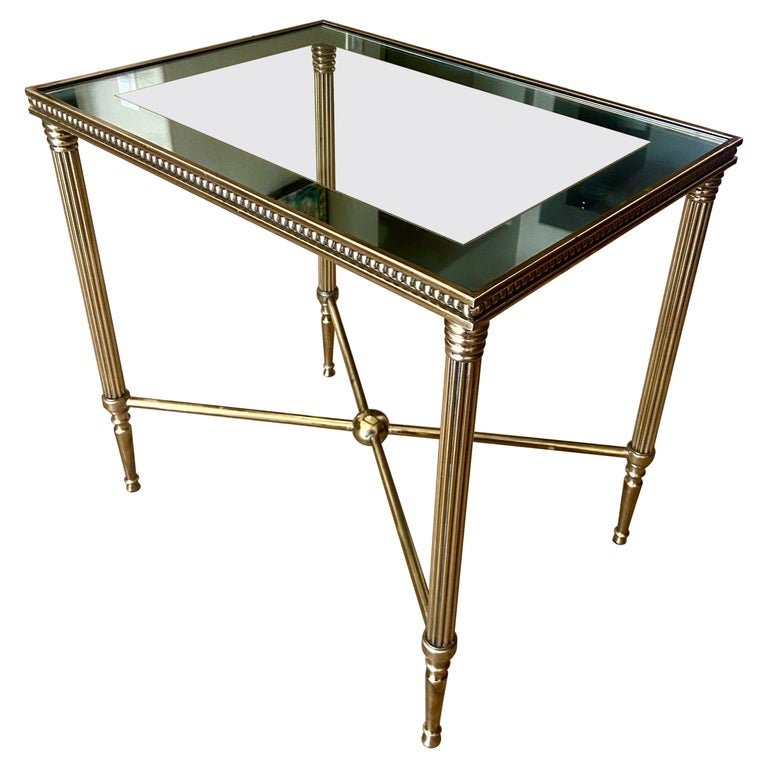 French Brass x Base Side Table For Sale at 1stDibs