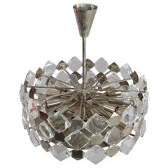 Faceted Crystal Glass Hanging Chandelier Bakalowits and Söhne, Vienna, 1960 11