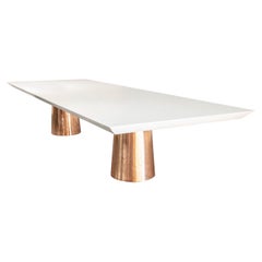 Cast Bronze Twin Pedestal Lacquered Modern Dining Table from Costantini, Benino