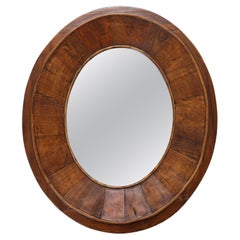 Late 18th C. Early 19th C. French Walnut Oval Mirror