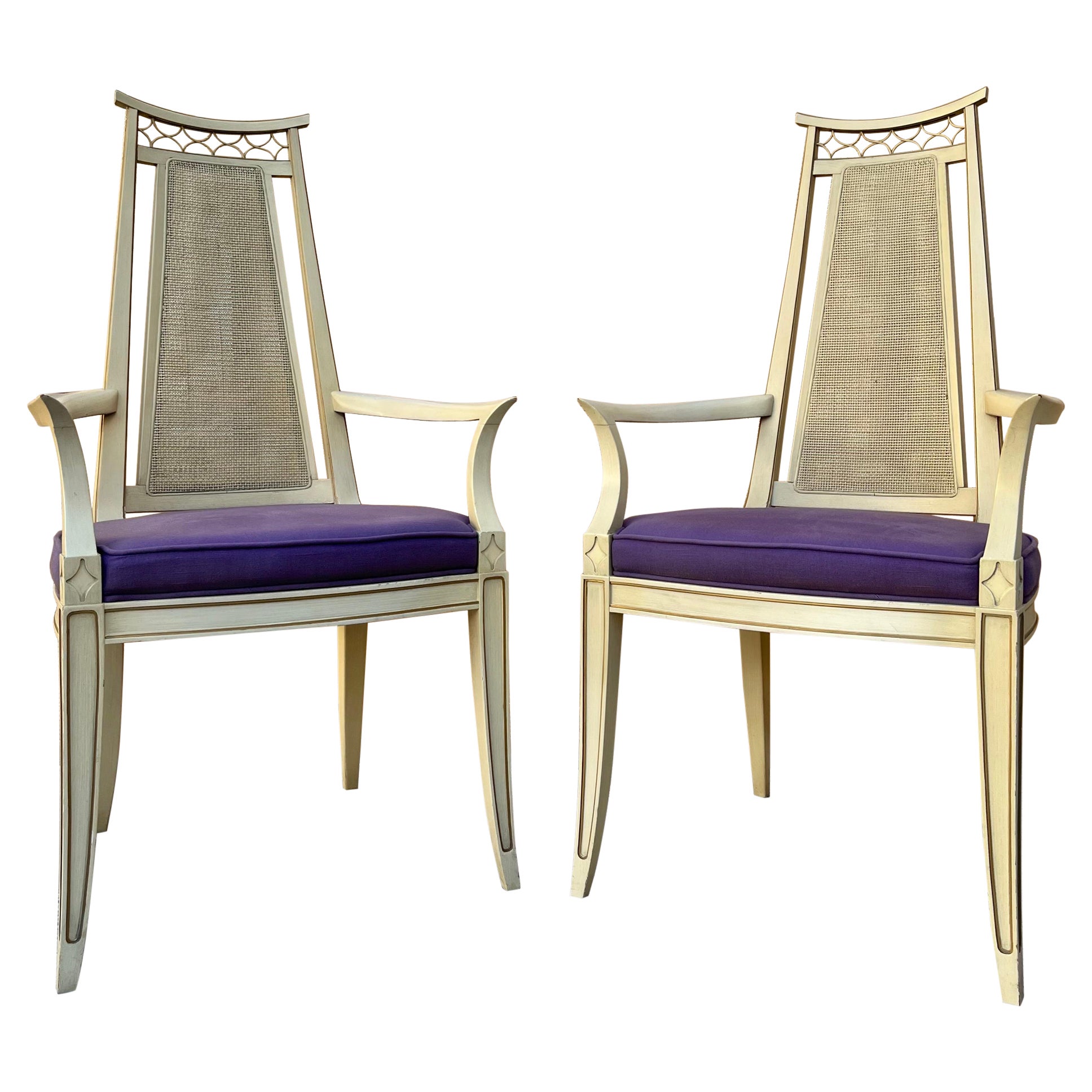 Pair Mid-Century of Modern Arm Dining Chairs by Dixon Powdermaker.  For Sale