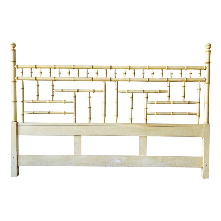 Vintage Palm Beach Regency Faux Bamboo King Size Headboard by Century