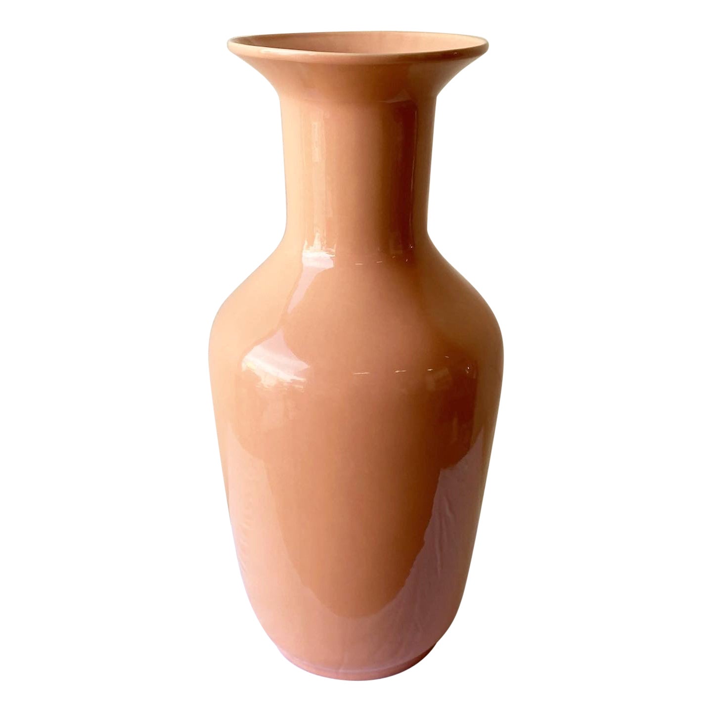 Postmoderne rosa Bodenvase aus Keramik im Angebot