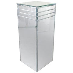 Postmodern Mirrored Rectangular Pedestal