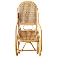 Restored Rare Snake Arm Rattan Rocking Child Chair at 1stDibs