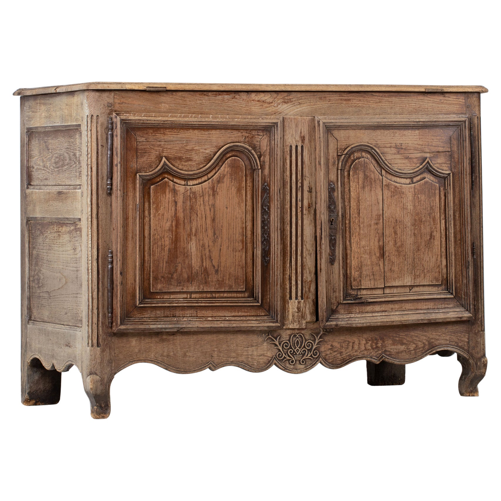 19th Century French Provencal Bleached Oak Buffet Cabinet For Sale