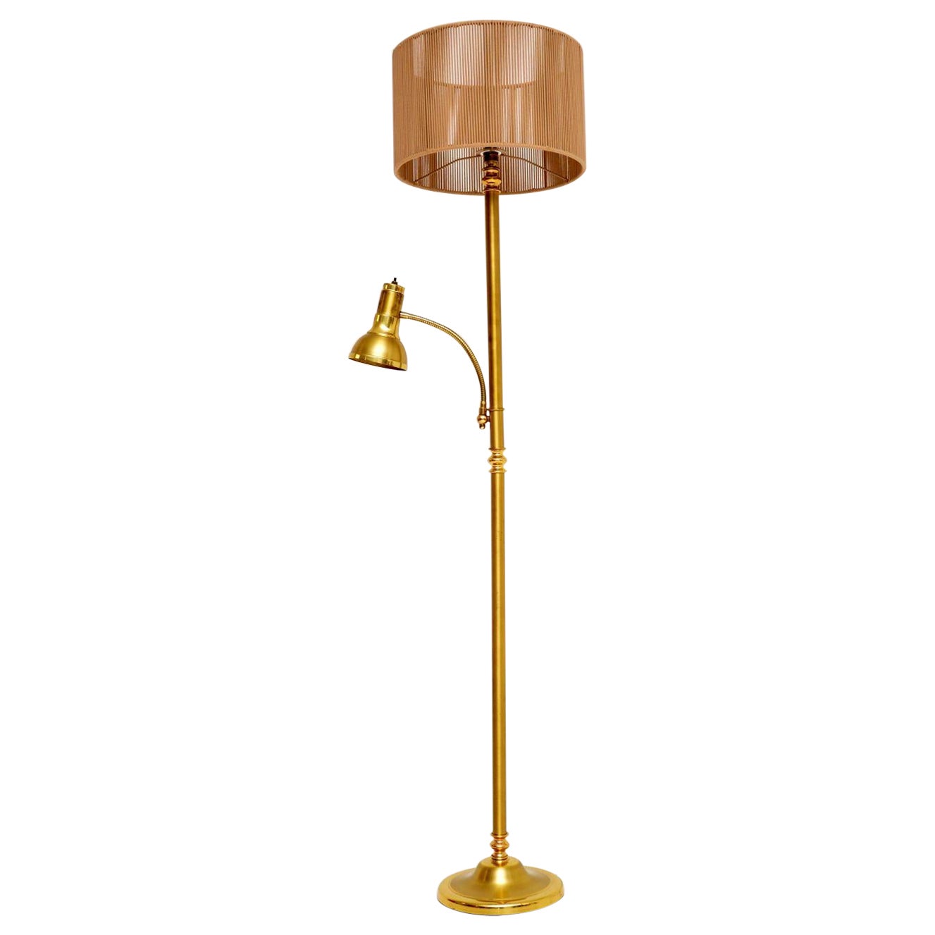 1960's Vintage Brass and Acrylic Floor Lamp For Sale at 1stDibs