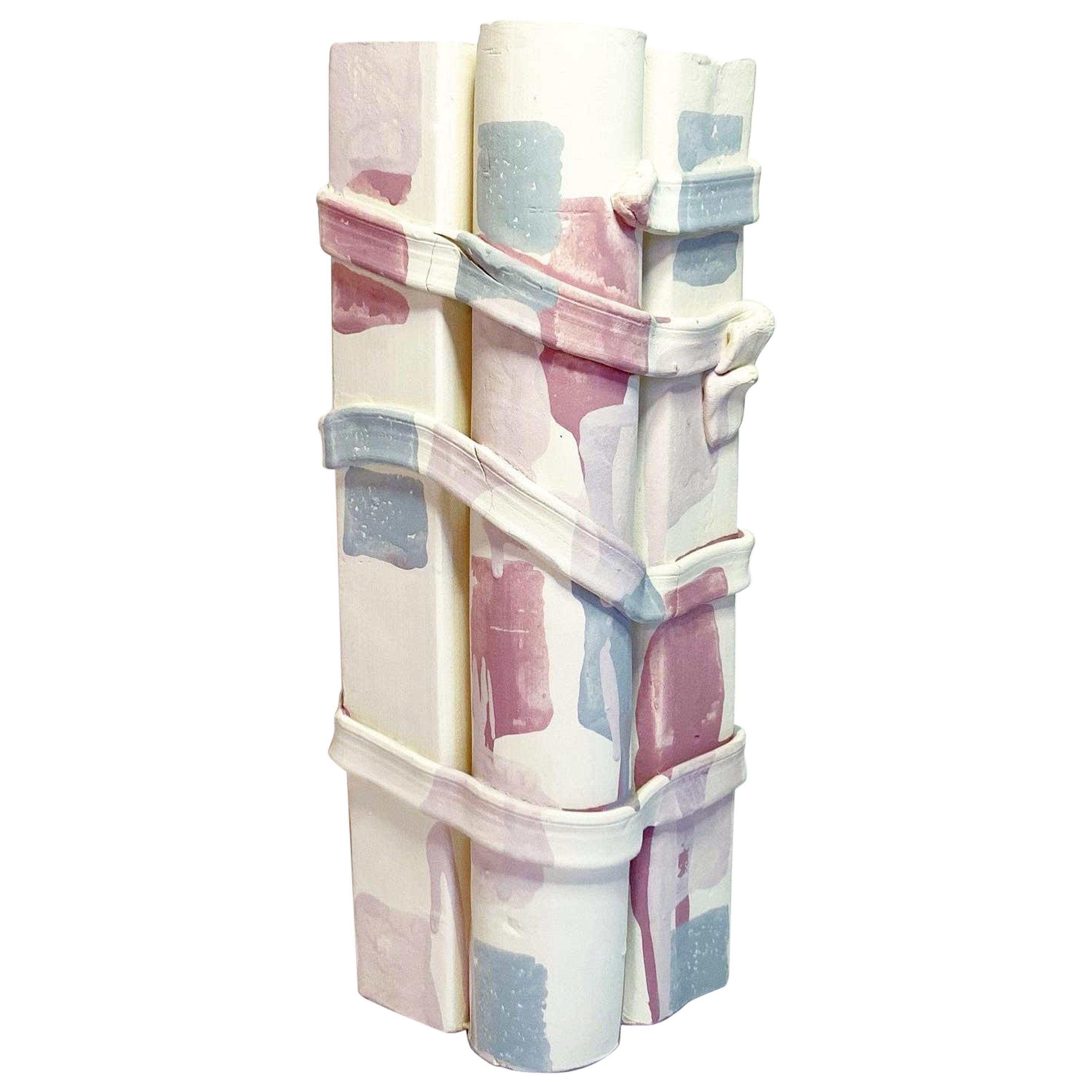 Postmodern Abstract Triple Column Pillar Vase For Sale