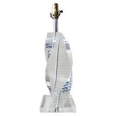Mid-Century Modern Stacked Spiral Lucite Table Lamp