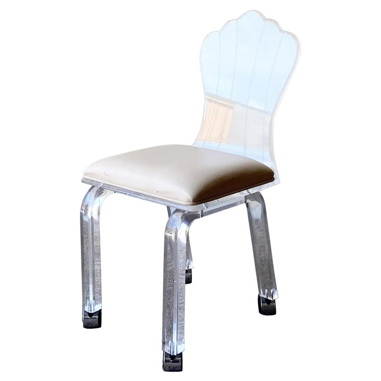 Postmodern Lucite Accent Chair on Wheels at 1stDibs
