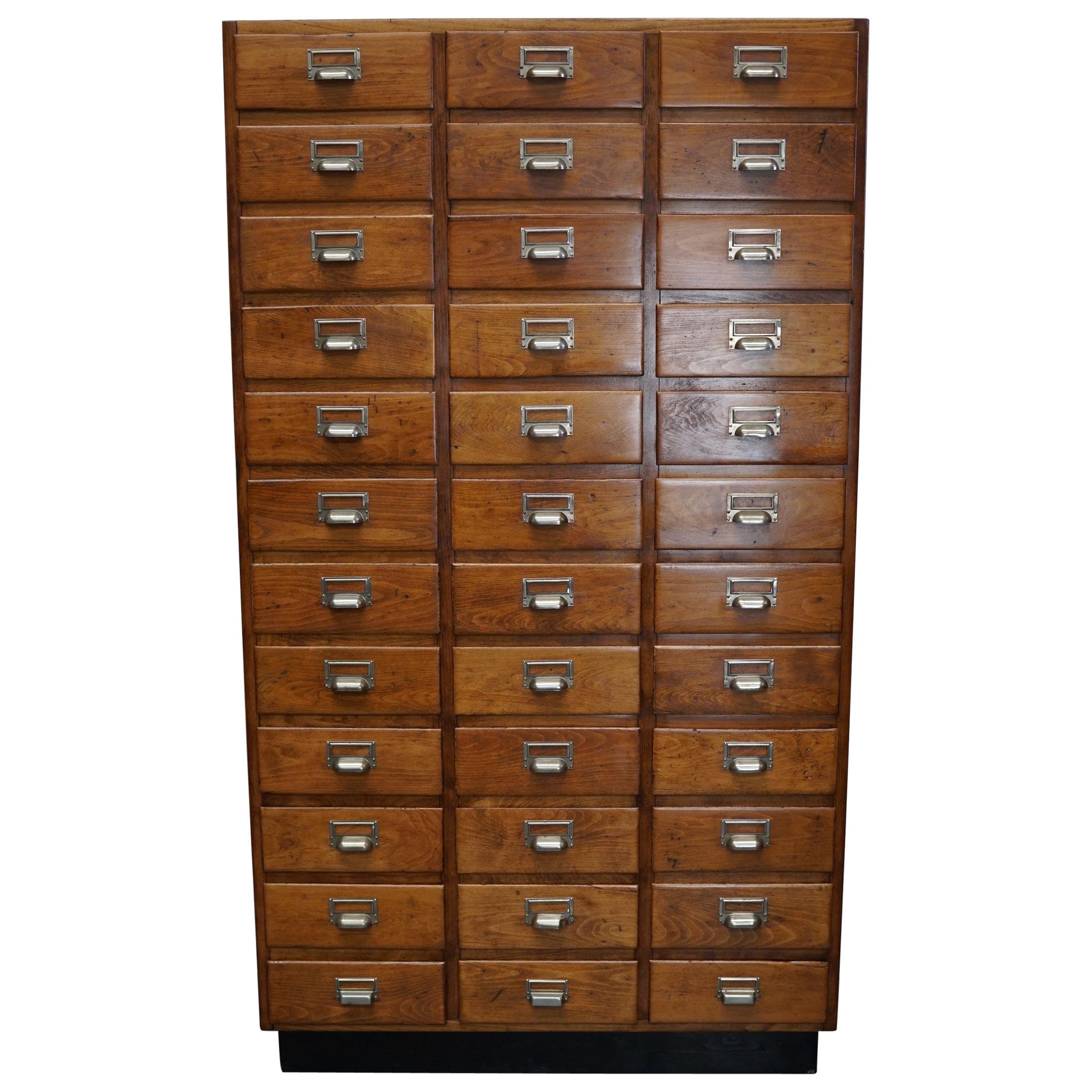 Dutch Beech Apothecary / Filing Cabinet, 1950s For Sale