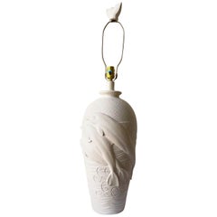 Postmodern Ceramic Sculpted Dolphin Beige Table Lamp