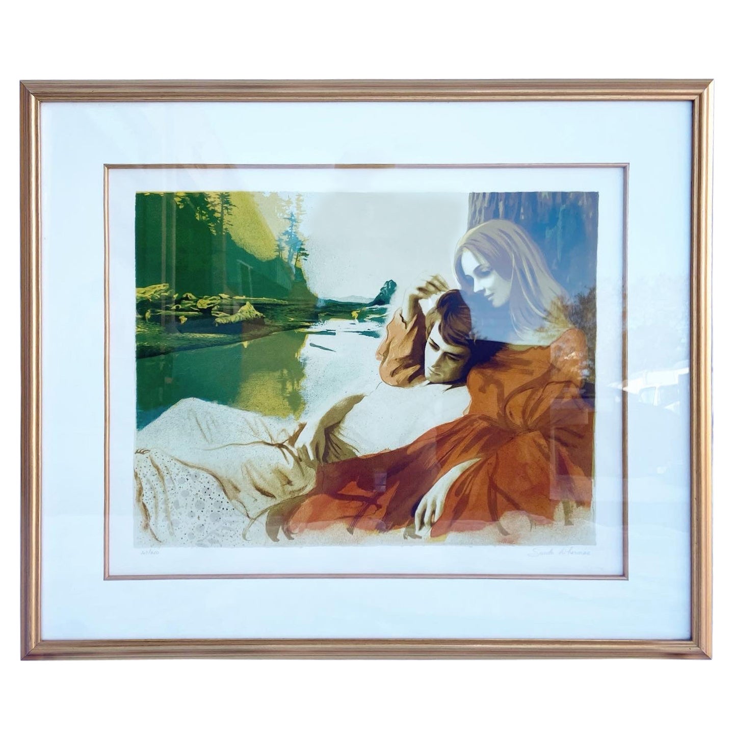 Tender Love, Framed and Signed Lithograph 207/250 by Sandu Liberman For Sale