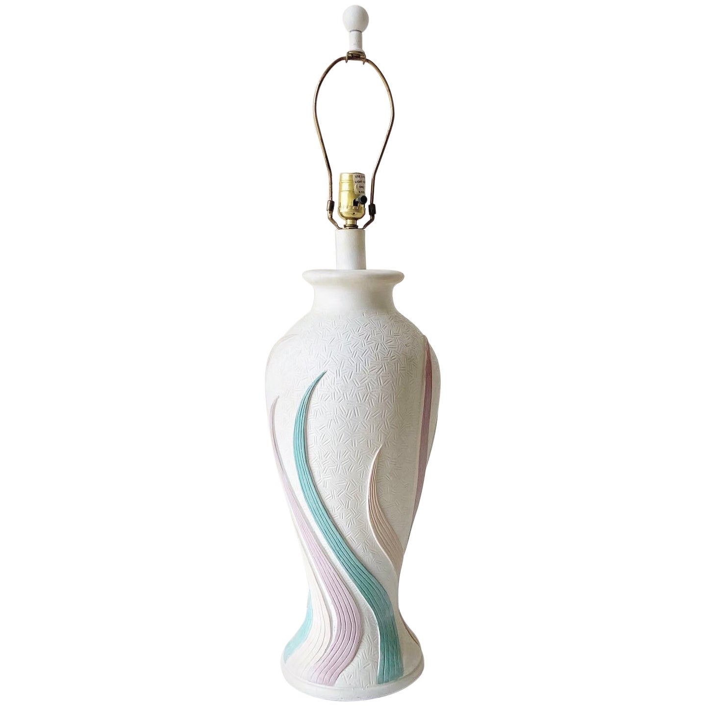 Postmodern Blue Pink and Cream Spiral Table Lamp