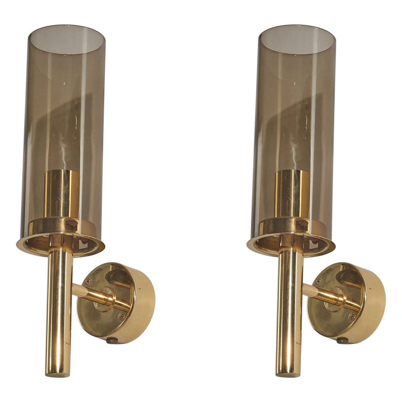 Hans-Agne Jakobsson, Sconces, Brass, Glass, Sweden, C. 1970s