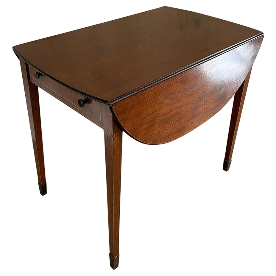 Fine Quality Antique Inlaid Mahogany Pembroke Table For Sale