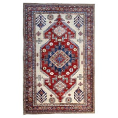 Retro Oriental Rugs, Handmade Carpet Cream Geometric Rugs for Sale