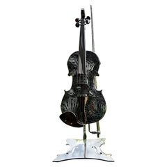 Stainless Steel Violin Sculpture by Dave Regier