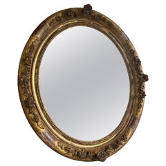 18th Century Romantic Mirror in Carved and Gilded Wood