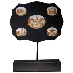 Tablette en micro-mosaïque Grand Tour du 19ème siècle représentant l'architecture italienne