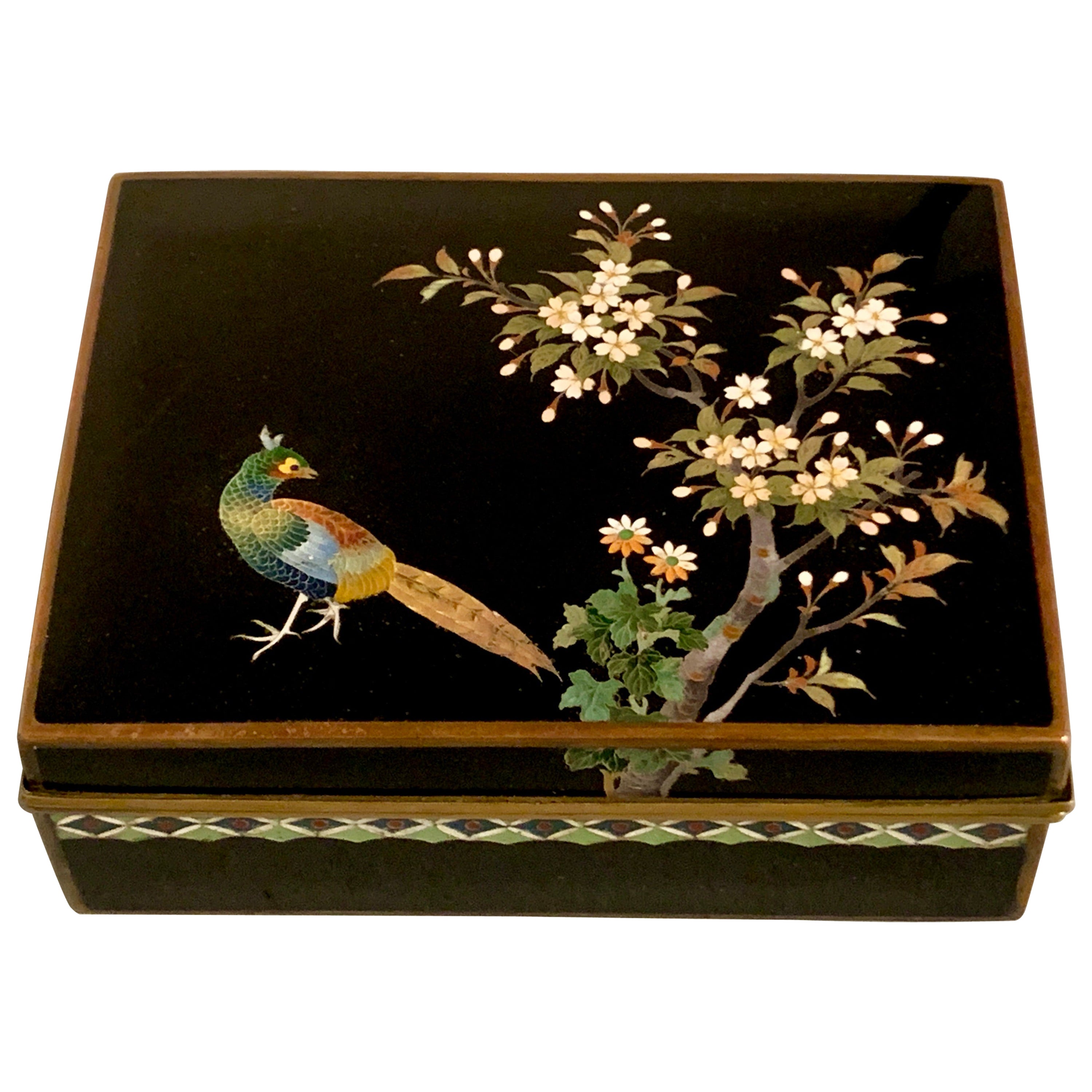Japanese Cloisonne Box by Inaba, Meiji Period, circa 1900, Japan For Sale