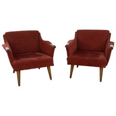 Vintage Pair of Danish Style Arm Chairs