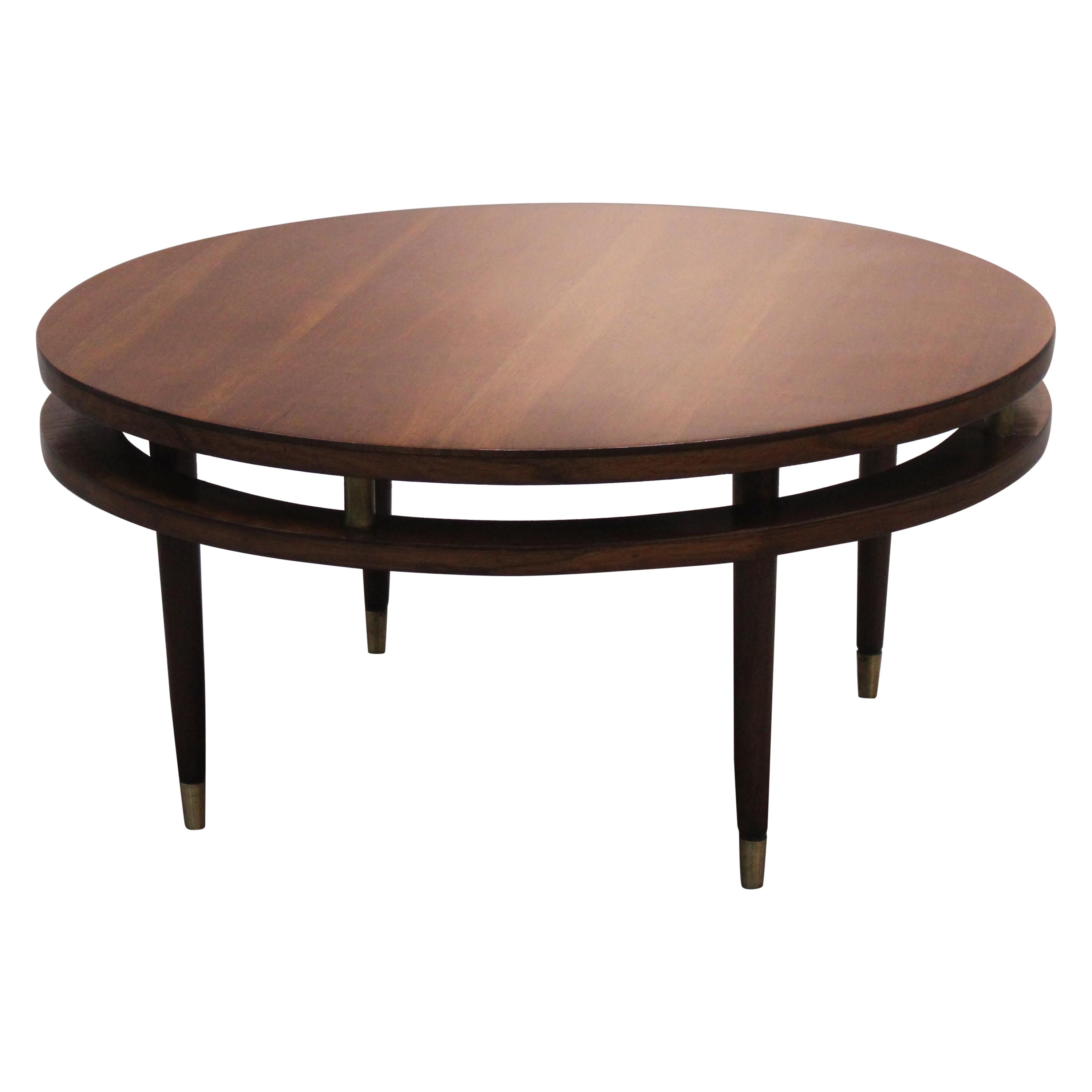 Mid Century 40" Round Green Marble Coffee Table at 1stDibs