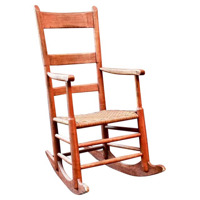 Pair of Rustic 19th Century Platform Rocking Chairs at 1stDibs