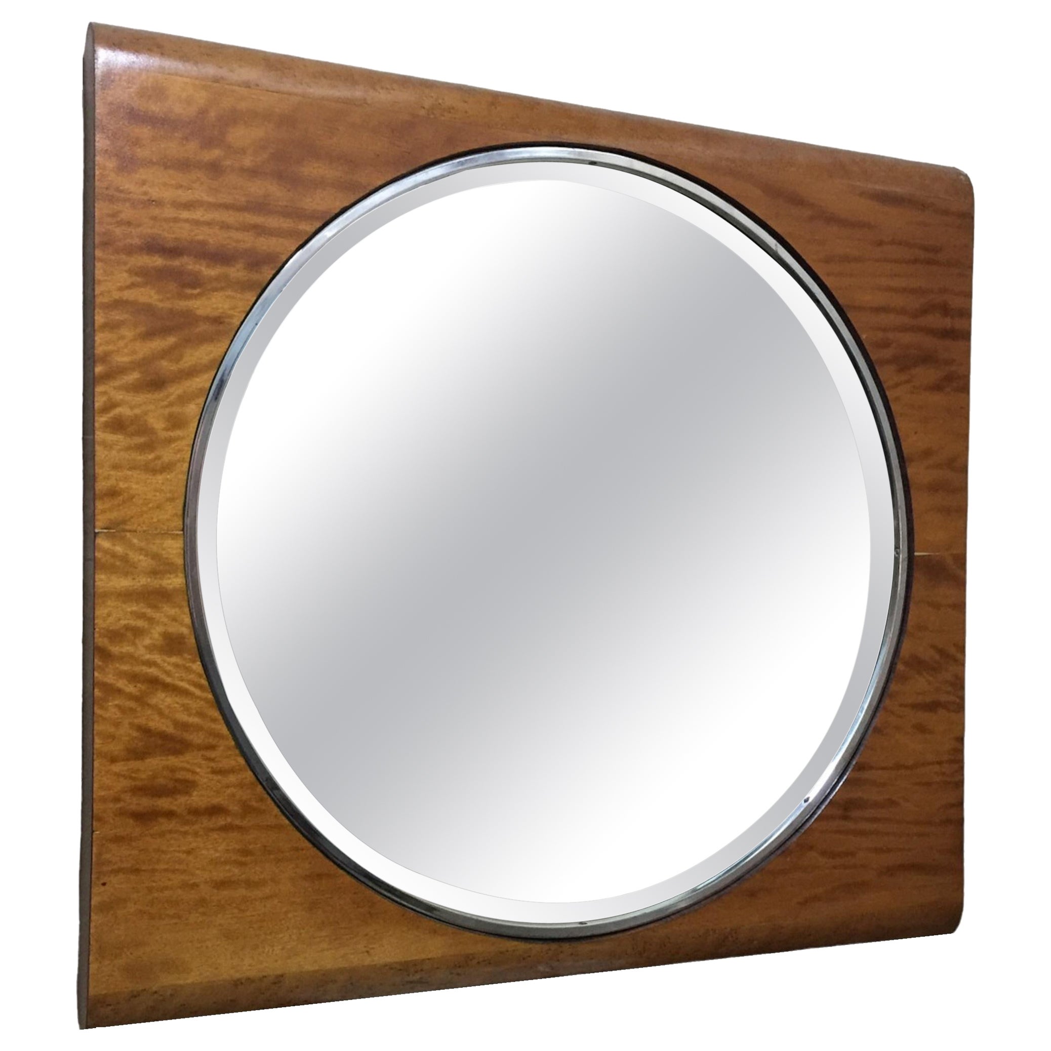 Art Deco mirror with light in Wood, Year: 1925, France