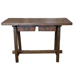 Console rustique en bois de récupération avec tiroirs