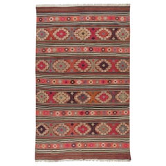 5x7.9 Ft Multicolor Handmade Wool Kilim Rug From Central Anatolia, Turkey, 1970s