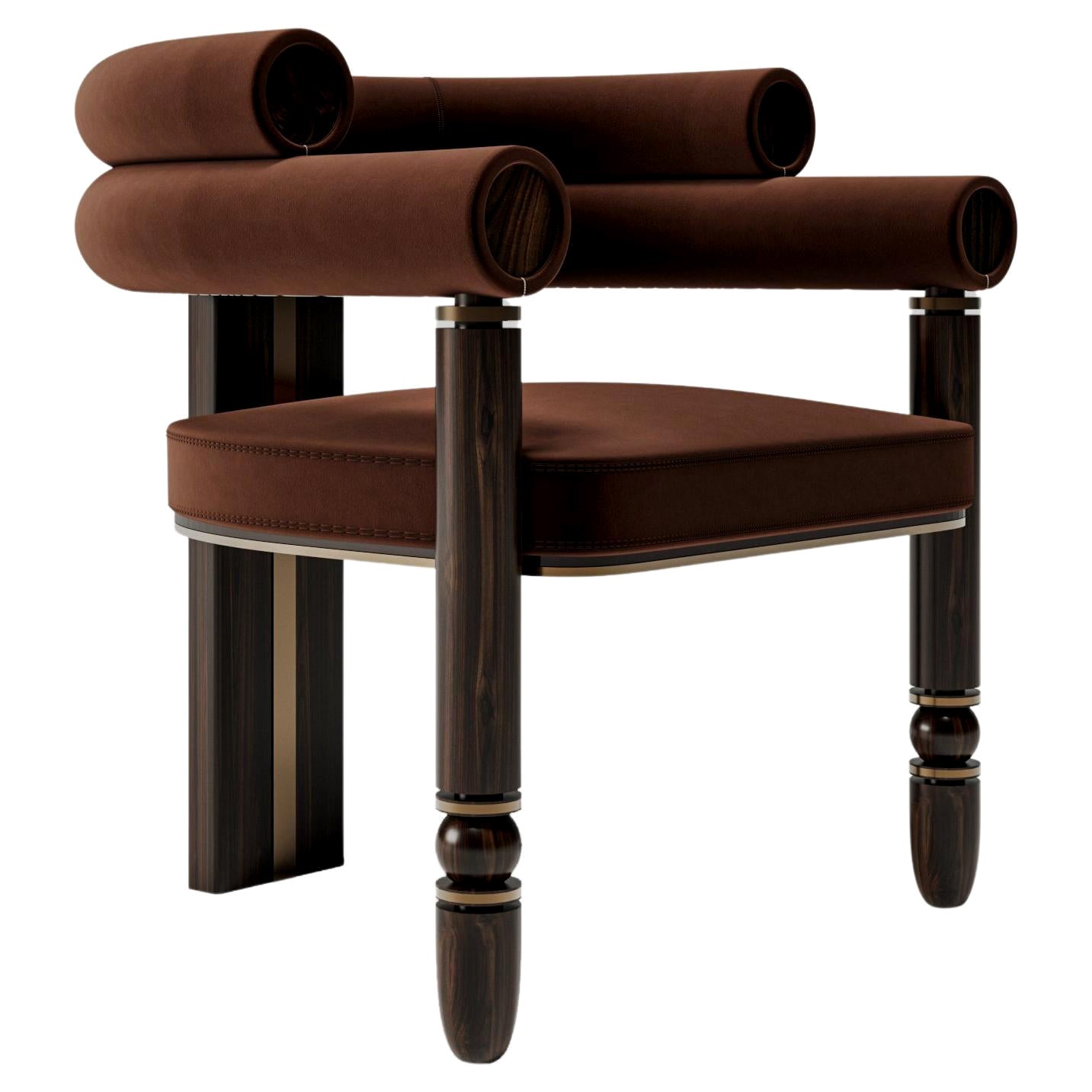 Anatolian Chair, Mid-Century Modern Style, Velvet Fabric, Studio Kirkit For Sale