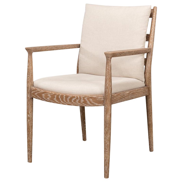 Mid Century Whitewash Armchair For Sale at 1stDibs