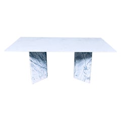 Postmodern Italian Design Carrara Marble Dining Table 1970's