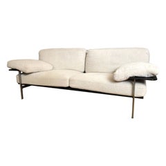 Vintage Diesis Sofa by Antonio Citterio for B&B Italia Two-Seater in White Bouclè Fabric