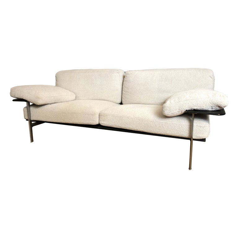 Diesis Sofa by Antonio Citterio for B&B Italia Two-Seater in White Bouclè  Fabric For Sale at 1stDibs