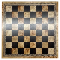 Japanese "TomoKazu" Inlaid Marquetry Chess of Checkers board, Japan, circa 1980s
