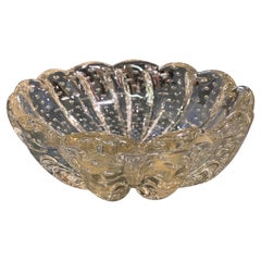1950s Elegant Barovier Mid-Century Modern Bullicante Murano Glass Bowl