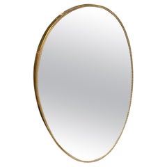 1960s Giò Ponty Style Mid-Century Modern Brass Italian Oval Mirror