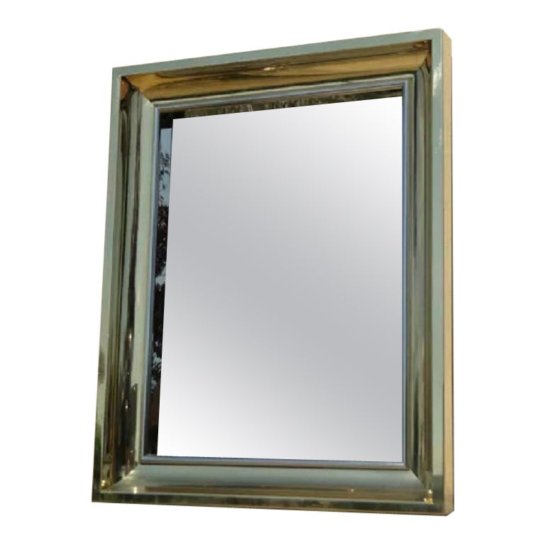 Miroir en laiton Mid Century France en vente