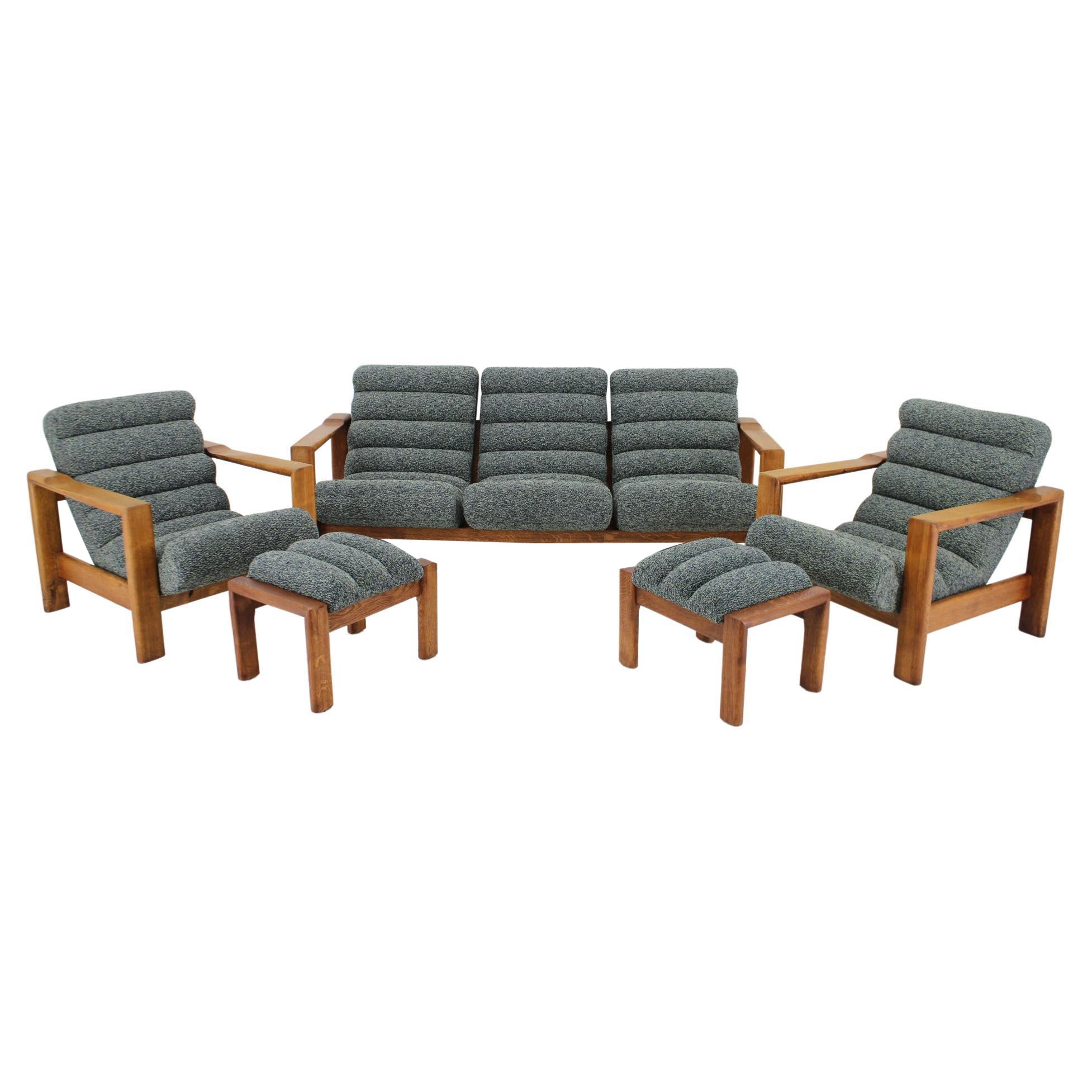 1960s Rare Living Room Oak Set, Finland For Sale